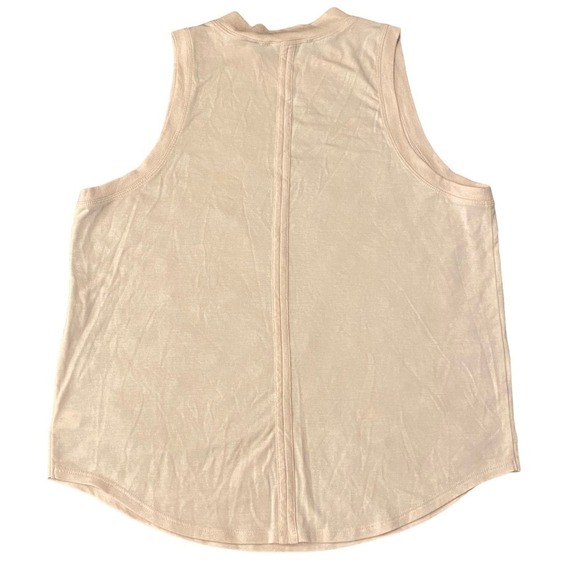 NWT Athleta Womens Cloud light Rib Trim Tank Top Knitted Crew Neck Cream Size L - Picture 2 of 7